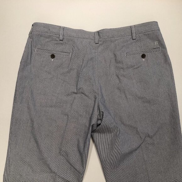 Haggar Clothing Casual Pin Stripped Straight Leg Pants in Blue + White Sz 40x32 - Picture 7 of 12